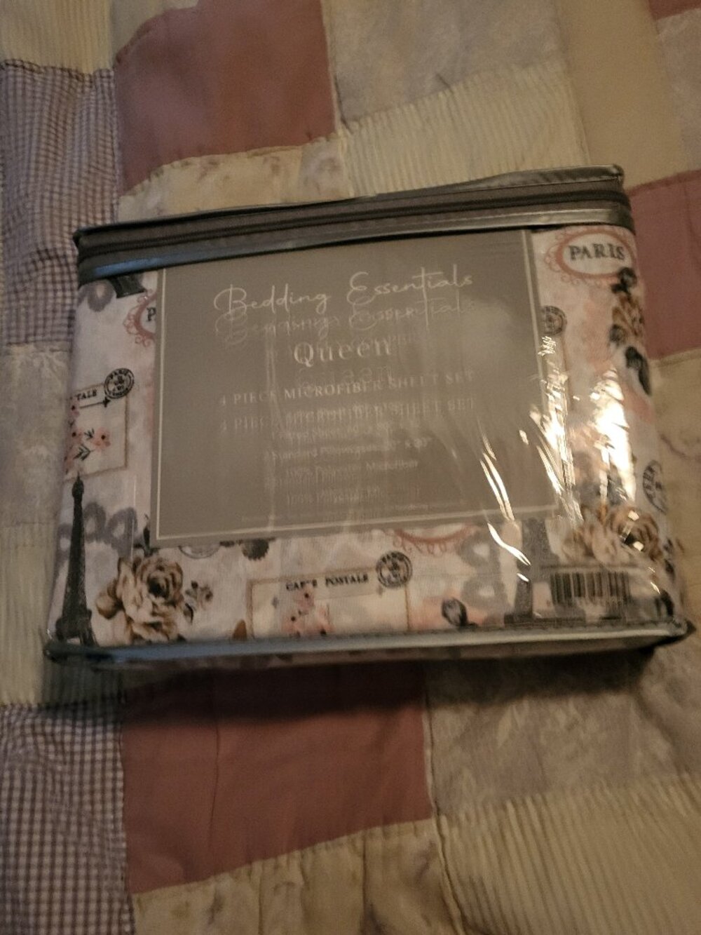 Bedding Essentials Queen Microfiber Sheet Set - Paris theme (new in package)